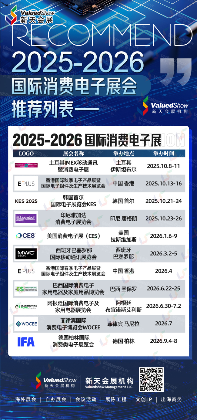 拓展全球版图？这份2025-2026消费电子展列表请收好