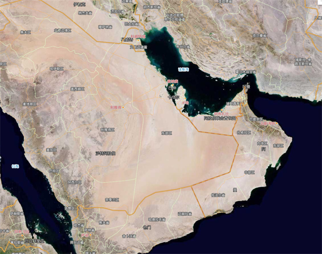 图：卡塔尔区位，来源：国家地理信息公共服务平台
